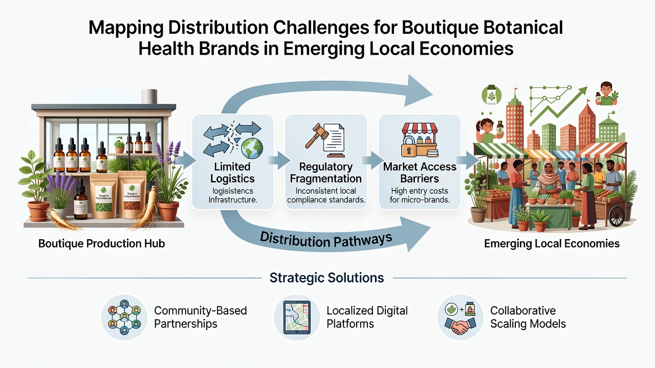 Local market distribution points for botanical health brands